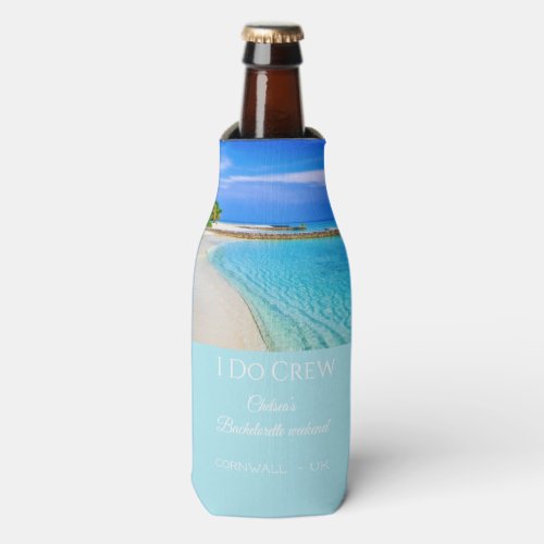 Tropical Ocean I Do Crew Destination Beach Party  Bottle Cooler