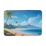 Tropical Ocean Island Sandy Beach Shore Bath Mat