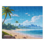 Tropical Ocean Island Sandy Beach Shore Jigsaw Puzzle
