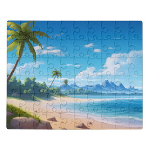 Tropical Ocean Island Sandy Beach Shore Jigsaw Puzzle
