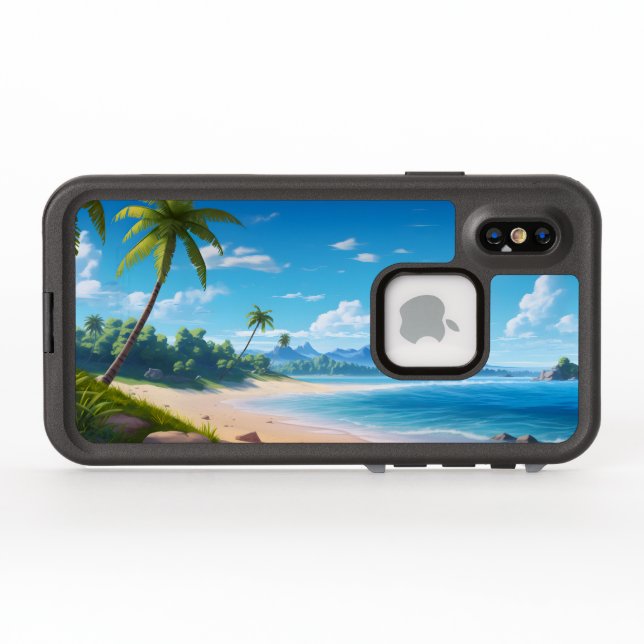 Tropical Ocean Island Sandy Beach Shore  LifeProof iPhone Case (Back Horizontal)