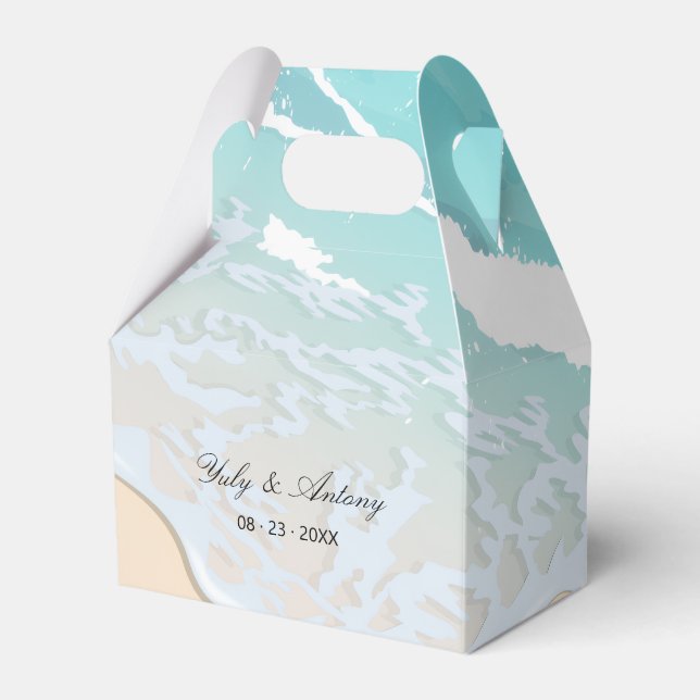 Tropical Ocean Island Wedding Party Gift  Favor Boxes (Front Side)