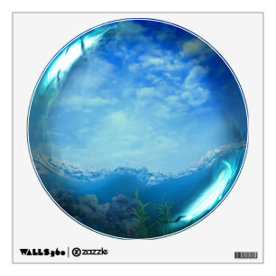 Tropical Ocean Scene Glass Sphere Wall Decal