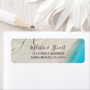 Tropical ocean starfish summer beach Wedding Label