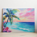 Tropical Ocean Sunset Art, Palm Tree Canvas Print<br><div class="desc">Transform your space into a serene coastal paradise with this vibrant tropical ocean sunset canvas wall art. Featuring a lush palm tree, colorful sunset sky, and calming turquoise waves, this beach painting brings warmth and relaxation to any room. Perfect for beach houses, coastal living rooms, bedrooms, or as a cheerful...</div>