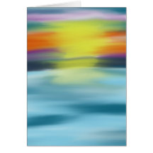Tropical Ocean Sunset Card