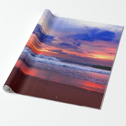 Tropical Ocean Sunset Wrapping Paper
