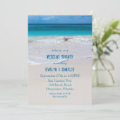 Tropical Ocean Water Beach Wedding Shower Invite (Standing Front)