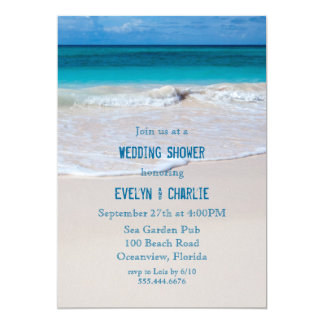Tropical Ocean Water Beach Wedding Shower Invite