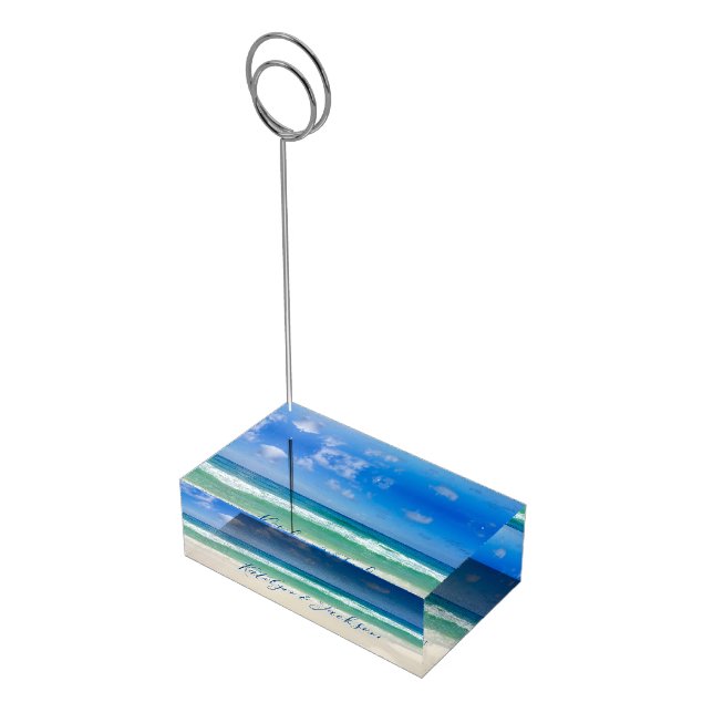 Tropical Ocean Waves Photo Beautiful Beach Wedding Place Card Holder (Corner)