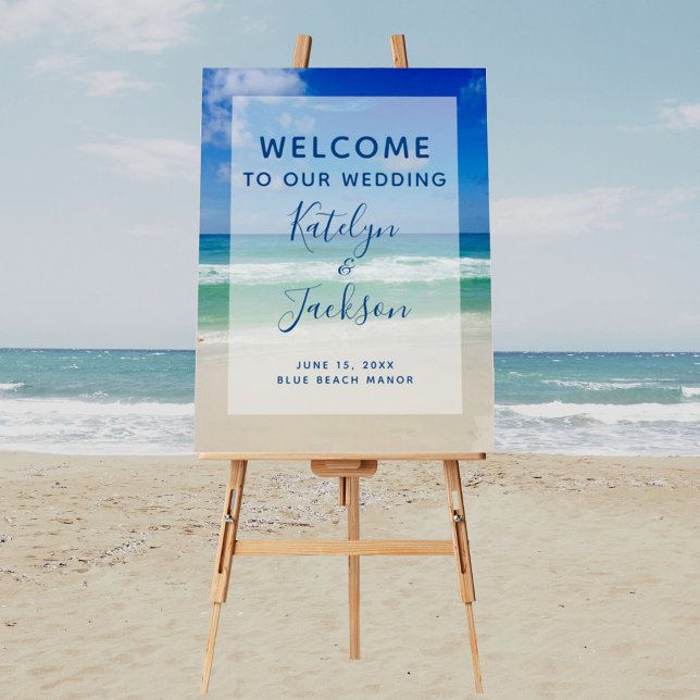 Tropical Ocean Waves Photo Welcome Beach Wedding Foam Board (Creator Uploaded)