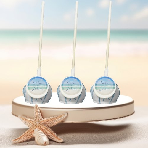 Tropical Ocean Waves Photography Beach Wedding Cake Pops