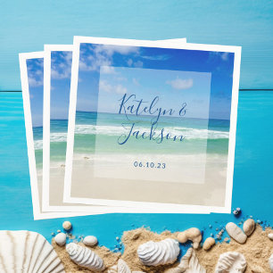Tropical Ocean Waves Photography Beach Wedding Napkins