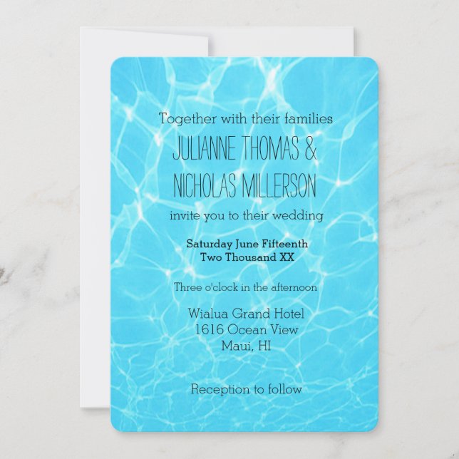 Tropical Ocean Wedding Invitation (Front)