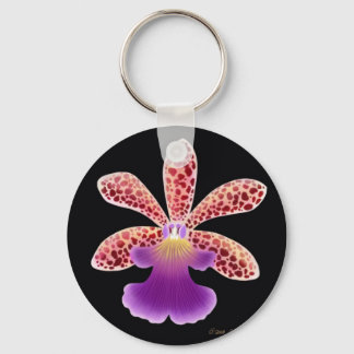 Tropical Oerstedella Orchid Flower Keychain