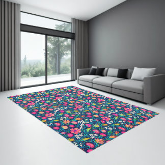 tropical ohia lehua and plumeria rug