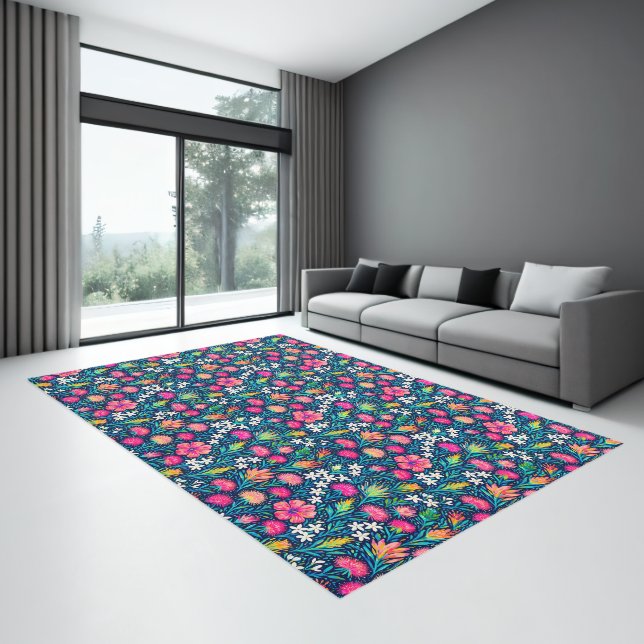 tropical ohia lehua and plumeria rug (Insitu (Indoor 3))