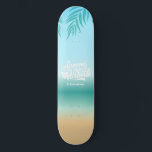 Tropical Ombre Beach Summer Vibes Monogram Skateboard<br><div class="desc">Tropical Ombre Beach Summer Vibes Monogram Custom Name skateboard</div>
