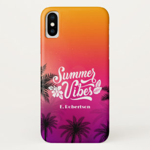 Tropical Ombre Beach “Summer Vibes” Personalized iPhone X Case