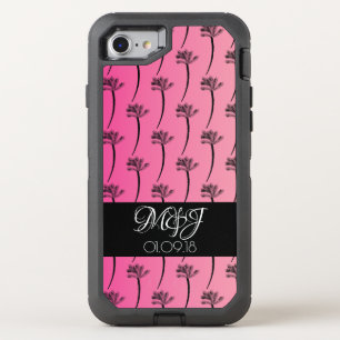 Tropical Ombre Palm Trees Pink OtterBox Defender iPhone SE/8/7 Case