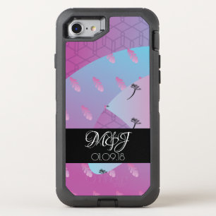 Tropical Ombre Palm Trees Purple Collage OtterBox Defender iPhone SE/8/7 Case