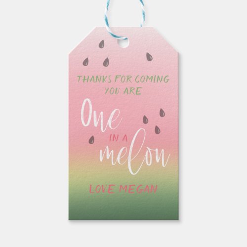 Tropical One In A Melon Thank You Favor Tags