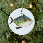 Tropical Opah Fish, Vintage Marine Aquatic Animal Ceramic Ornament