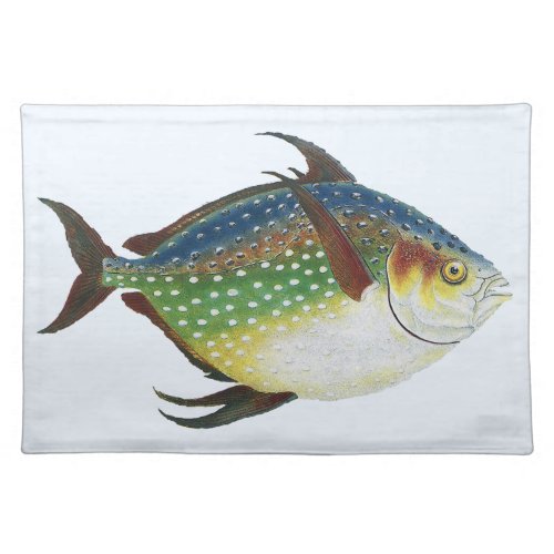 Tropical Opah Fish Vintage Marine Aquatic Animal Cloth Placemat