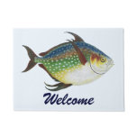 Tropical Opah Fish, Vintage Marine Aquatic Animal Doormat