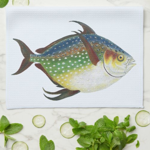 Tropical Opah Fish Vintage Marine Aquatic Animal Kitchen Towel