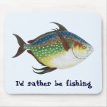 Tropical Opah Fish, Vintage Marine Aquatic Animal Mouse Pad