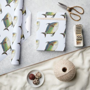 Tropical Opah Fish, Vintage Marine Aquatic Animal Wrapping Paper