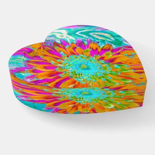 Tropical Orange and Hot Pink Decorative Dahlia Paperweight