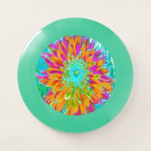 Tropical Orange and Hot Pink Decorative Dahlia Wham-O Frisbee