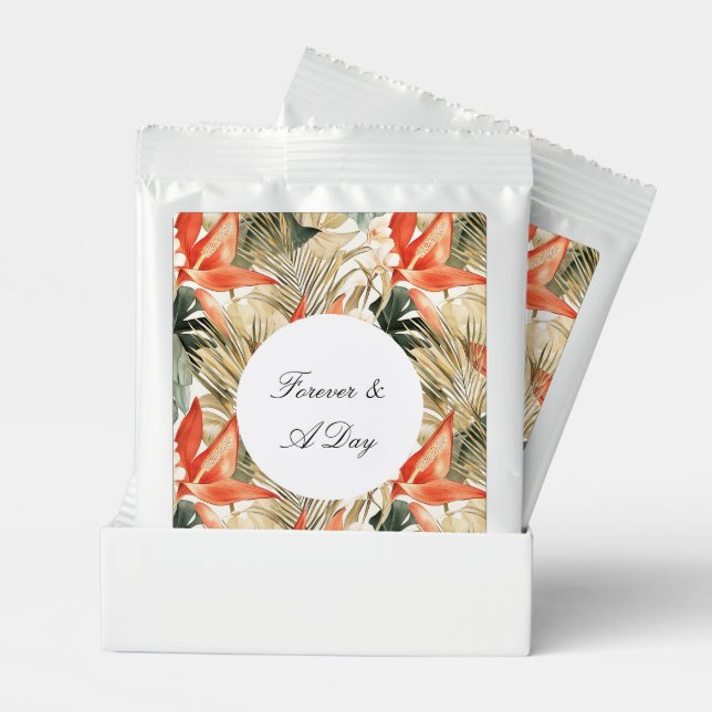 Tropical Orange Anthurium Floral Wedding Margarita Drink Mix (Pair)