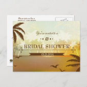 Tropical Orange Beach Bridal Shower Invite (Front/Back)