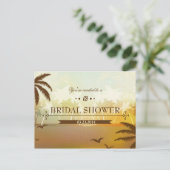Tropical Orange Beach Bridal Shower Invite (Standing Front)