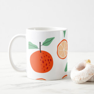 TROPICAL Orange Citrus Fruit Retro Pattern Coffee Mug