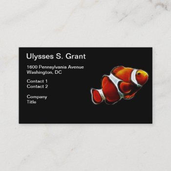 Tropical Orange Clownfish Clown Fish Business Card by Aurora_Lux_Designs at Zazzle