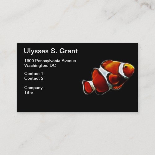 Tropical Orange Clownfish Clown Fish Business Card Templates