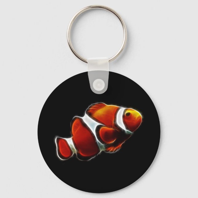 Tropical Orange Clownfish Clown Fish Keychain (Front)