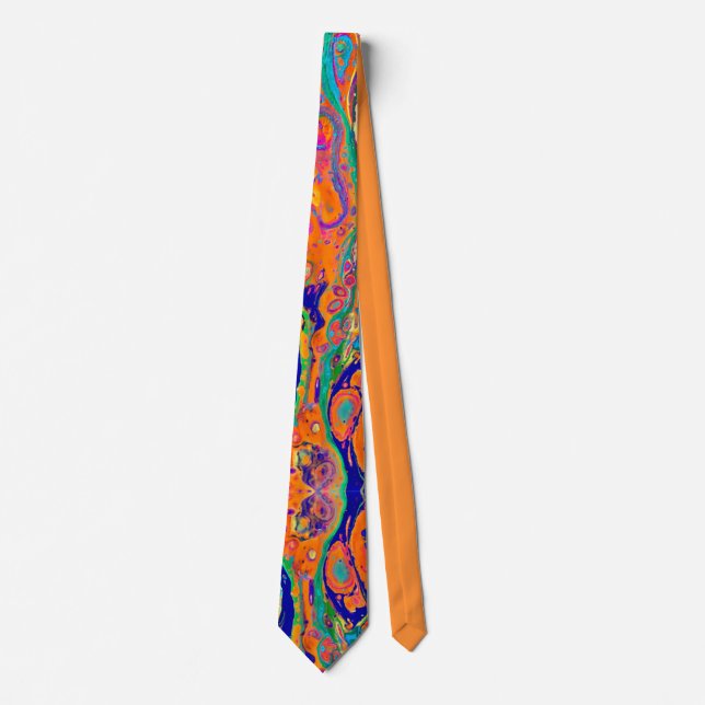 Tropical Orange Fluid neck tie (Front)