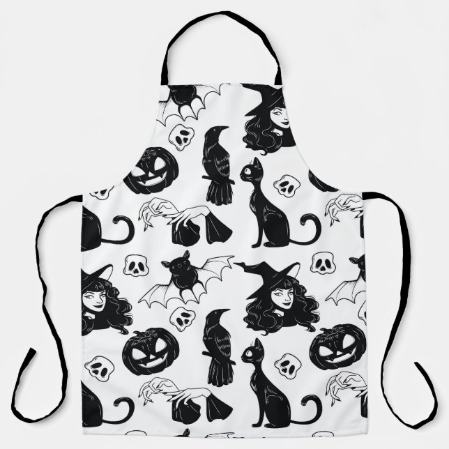 Tropical Orange Gray: Vintage Pattern Apron (Front)