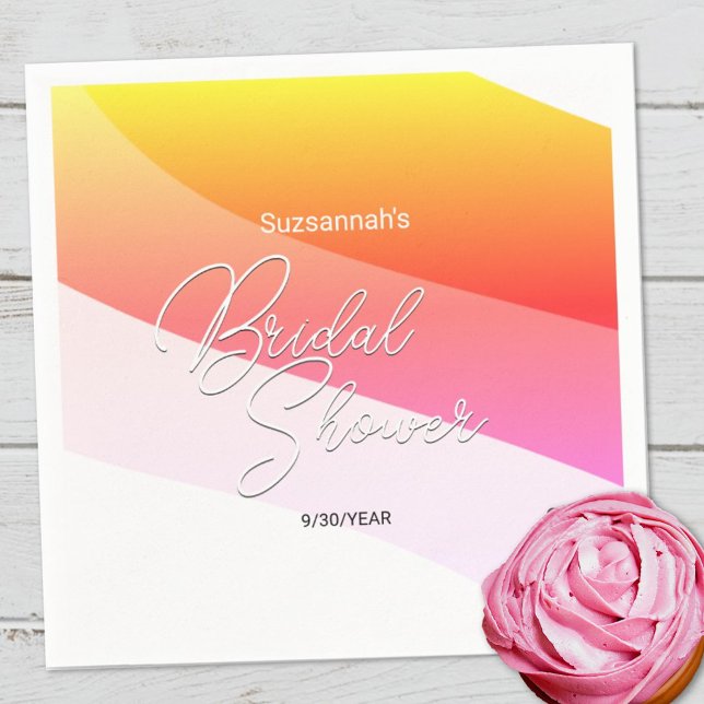 Tropical Orange Pink Shades Horizontal Streams  Napkins (Creator Uploaded)