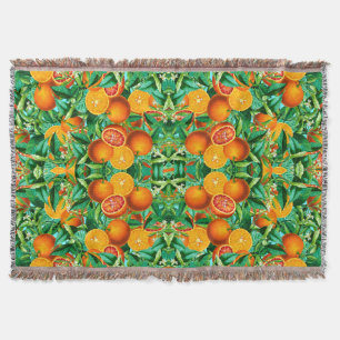 TROPICAL ORANGES THROW BLANKET