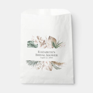 Tropical Orchid and Monstera Bridal Shower Favor Bag
