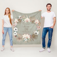 Tropical Orchid Floral Boho Bohemian Family Name