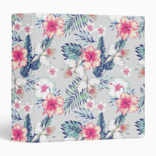 Tropical Orchid Floral Pattern 3 Ring Binder