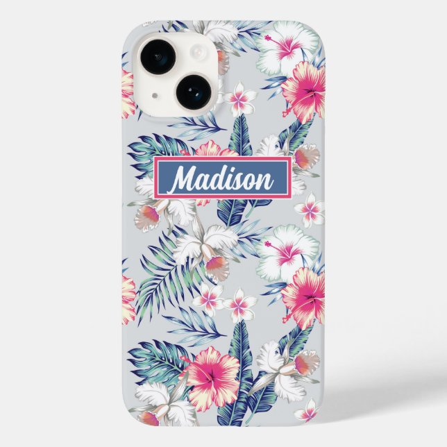 Tropical Orchid Floral Pattern Case-Mate iPhone Case (Back)
