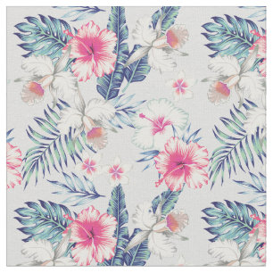 Tropical Orchid Floral Pattern Fabric